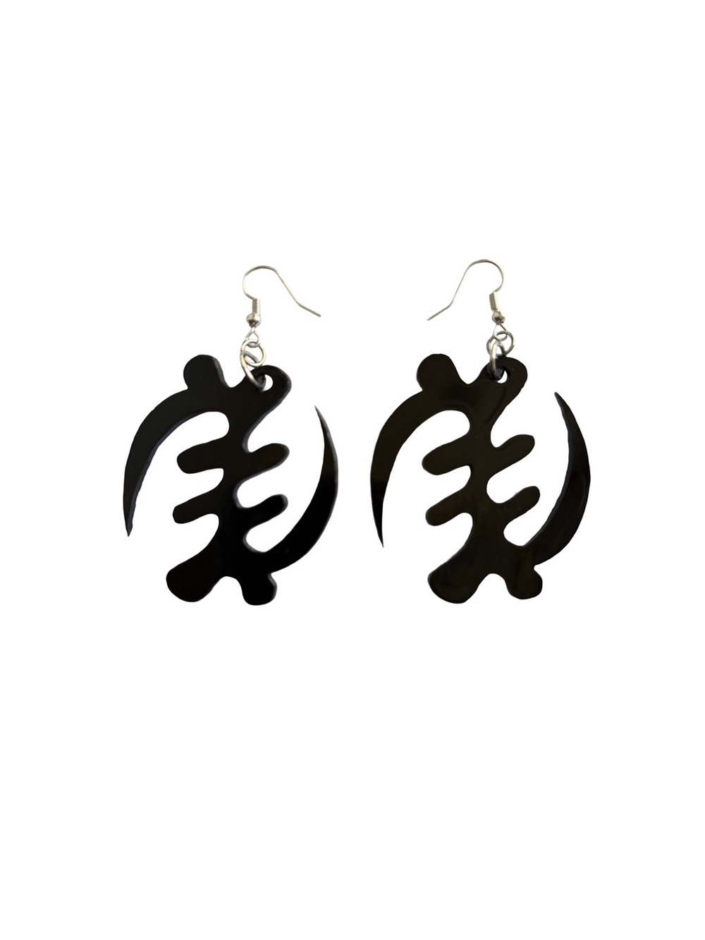Gye Nyame Black acrylic Dangle Earrings for Women